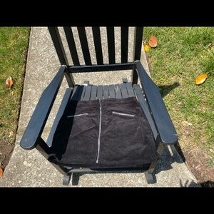 Black Ribbed velvet skirt with zippers